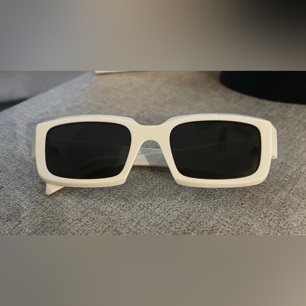 BRAND NEW Auth. Prada White Rectangular Sunglasse… - image 1